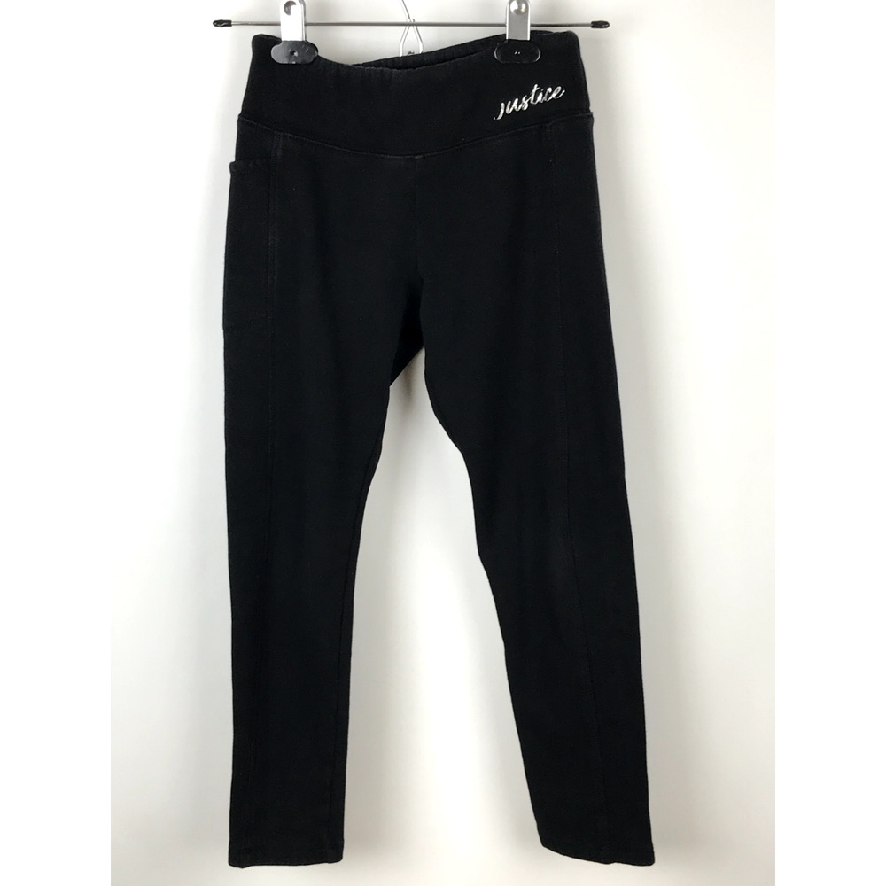 Justice Girls Size 10 Fleece Lined Leggings Black